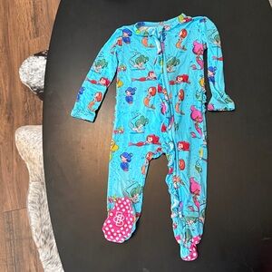 Disney Kids One Piece Pajama - Blue with Pink Accents